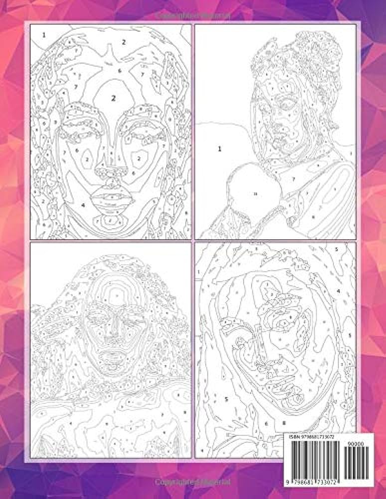 Doja cat color by number celebrity music artist illustration color number book for adults fans creativity gift harrison henry books