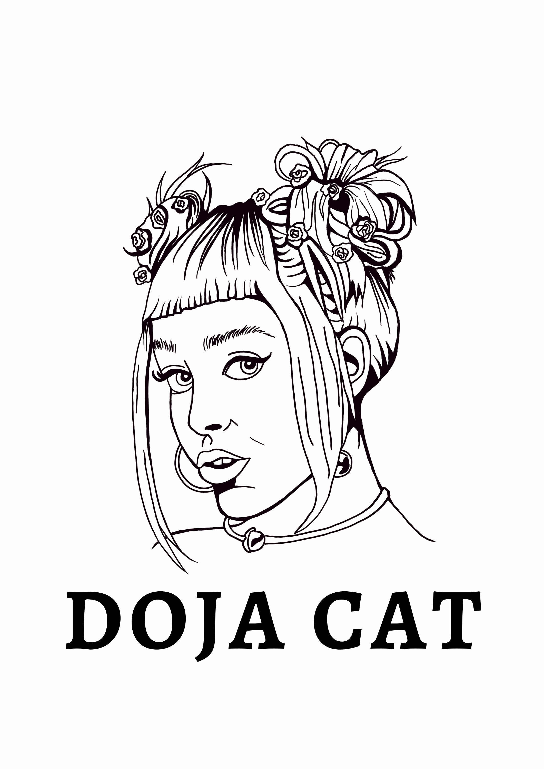 Doja cat digital download printable art black work poets instant download