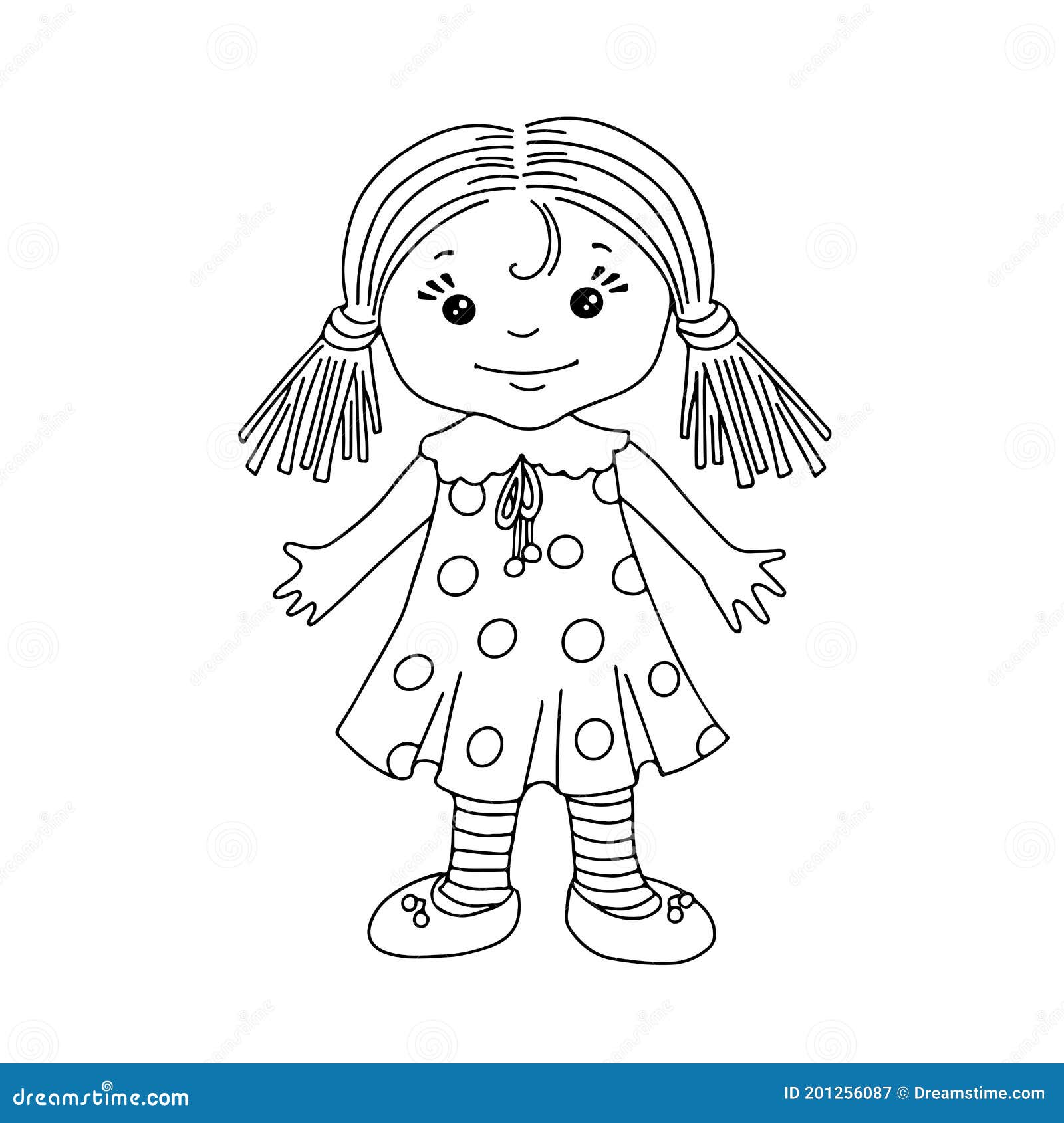 Cute doll coloring stock illustrations â cute doll coloring stock illustrations vectors clipart