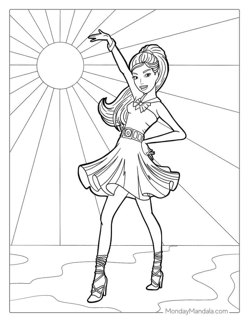 Barbie coloring pages free pdf printables