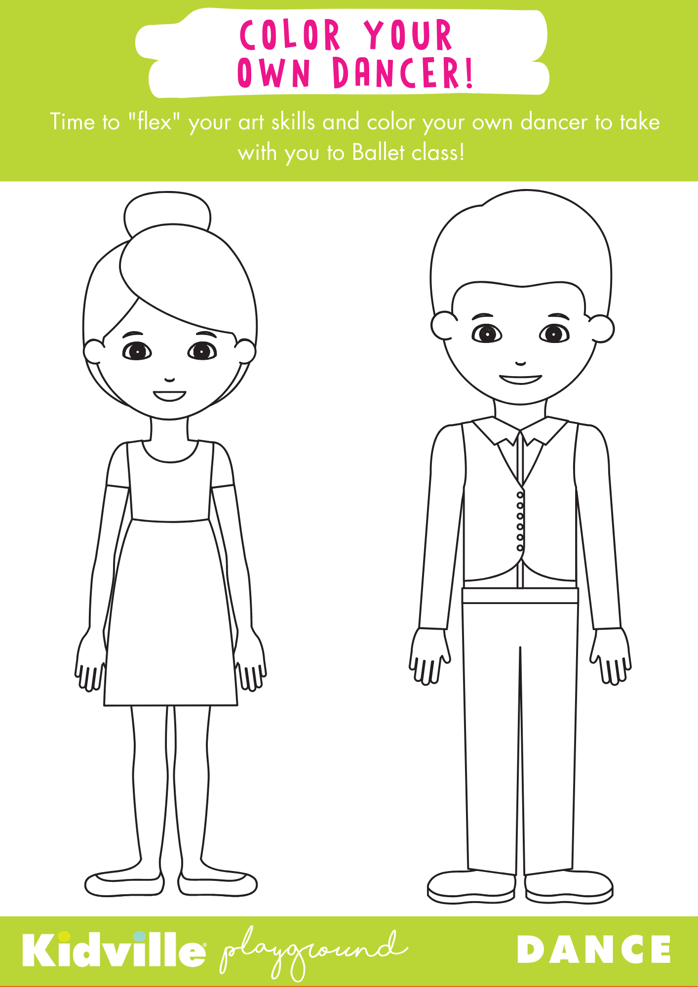 At home dance resource dancer coloring page