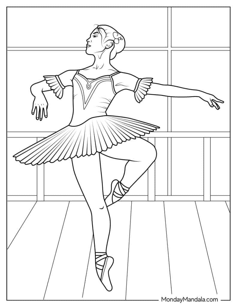 Ballerina coloring pages free pdf printables