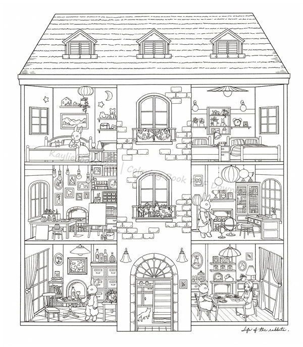 New download girls dollhouse coloring book printable pdf coloring books house colouring pages coloring pages