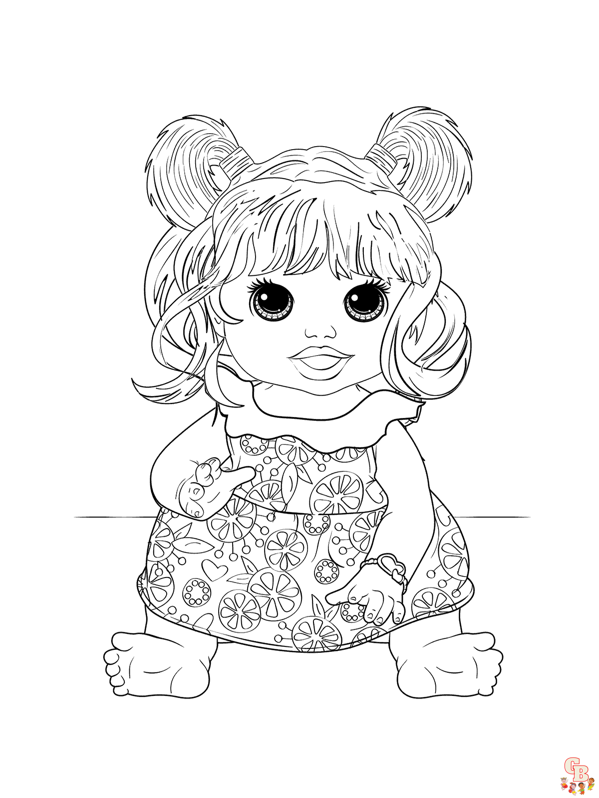 Free cute baby alive doll coloring pages