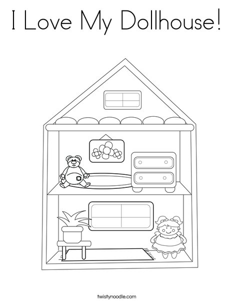 I love my dollhouse coloring page