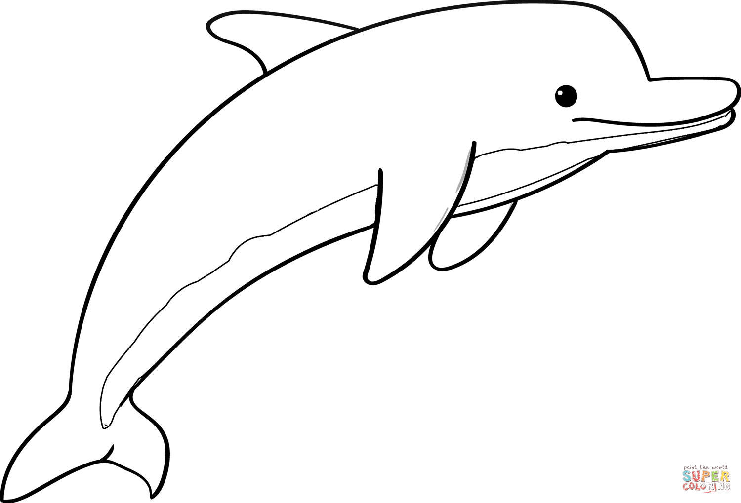Cute dolphin coloring page free printable coloring pages