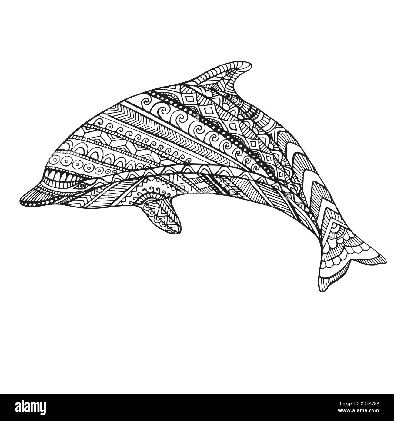 Coloring page dolphin stock vector image art