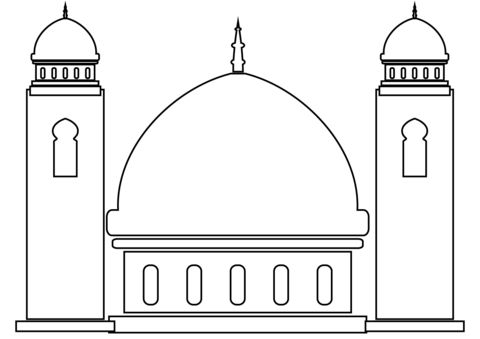 Mosque coloring page mosque coloring pages easy drawings for kids