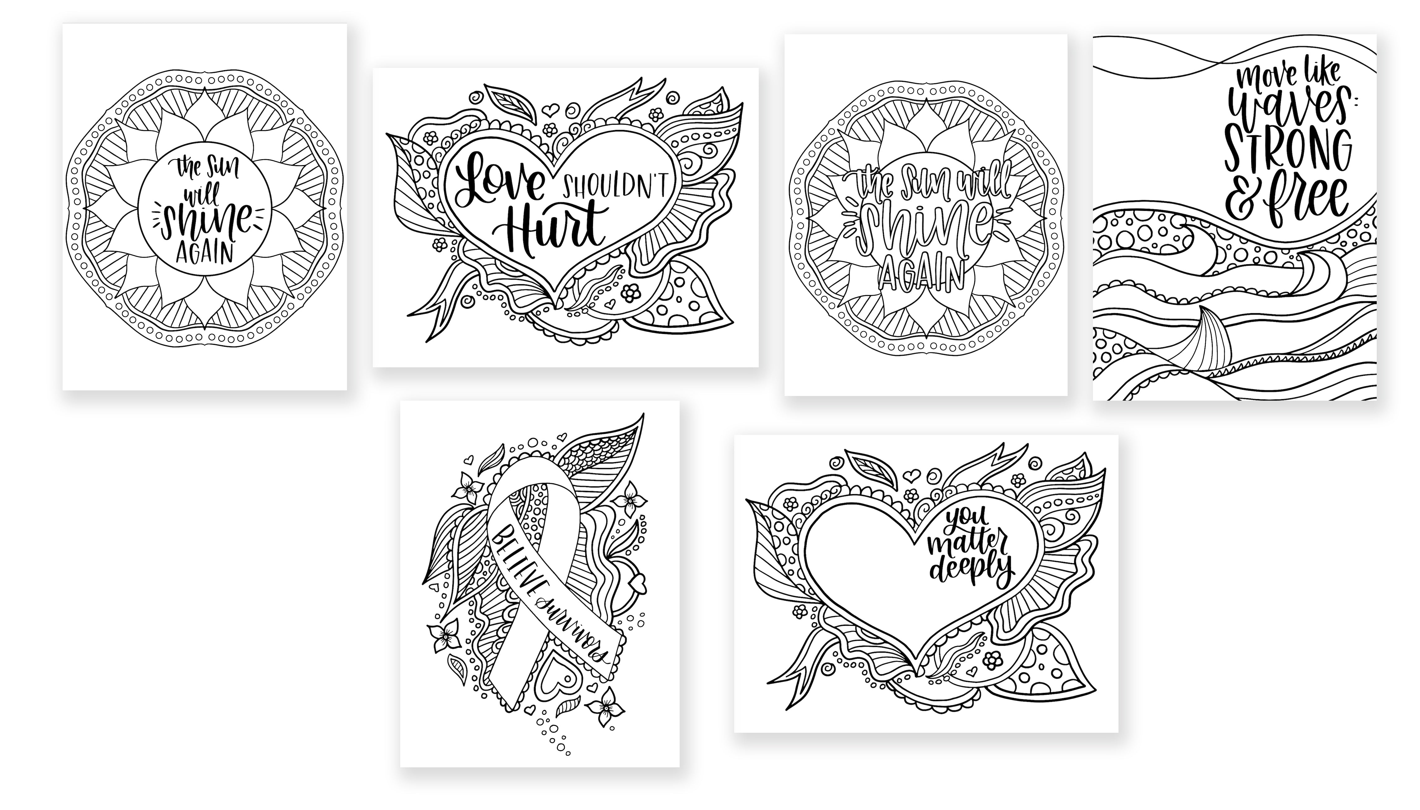 Free phone wallpapers coloring book pages for domestic violence awar â bloom daily planners