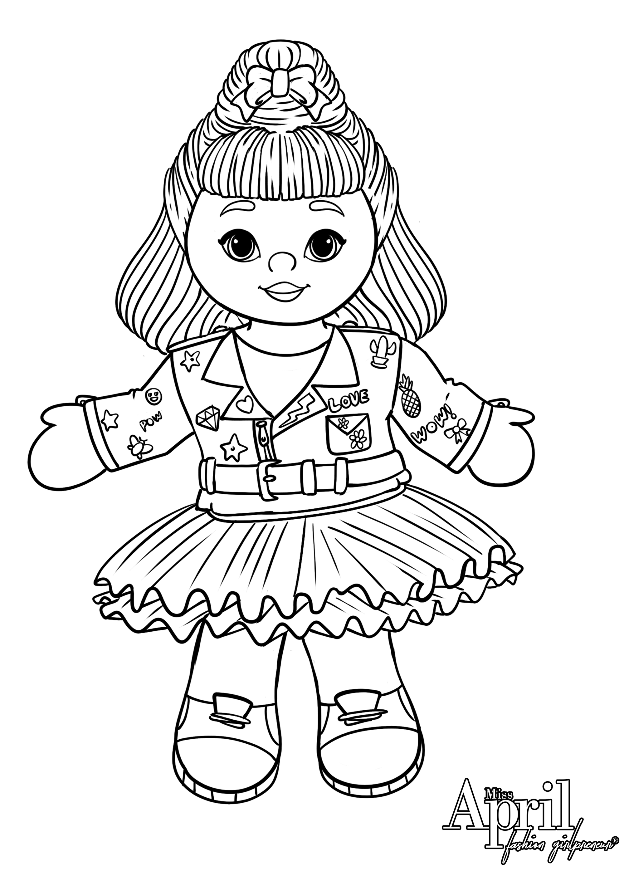 Free coloring pages by miss april fashion girl â miss april fashion girl