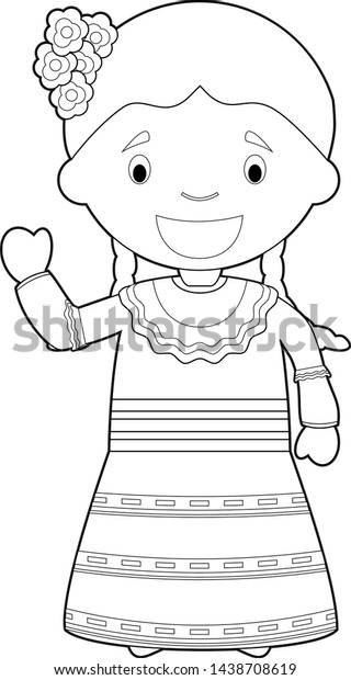 Easy coloring cartoon character dominican republic stock vector royalty free
