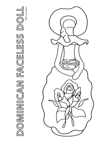 Dominican faceless doll coloring page free printable coloring pages
