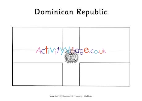Dominican republic flag louring page