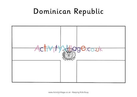 Dominican republic flag louring page