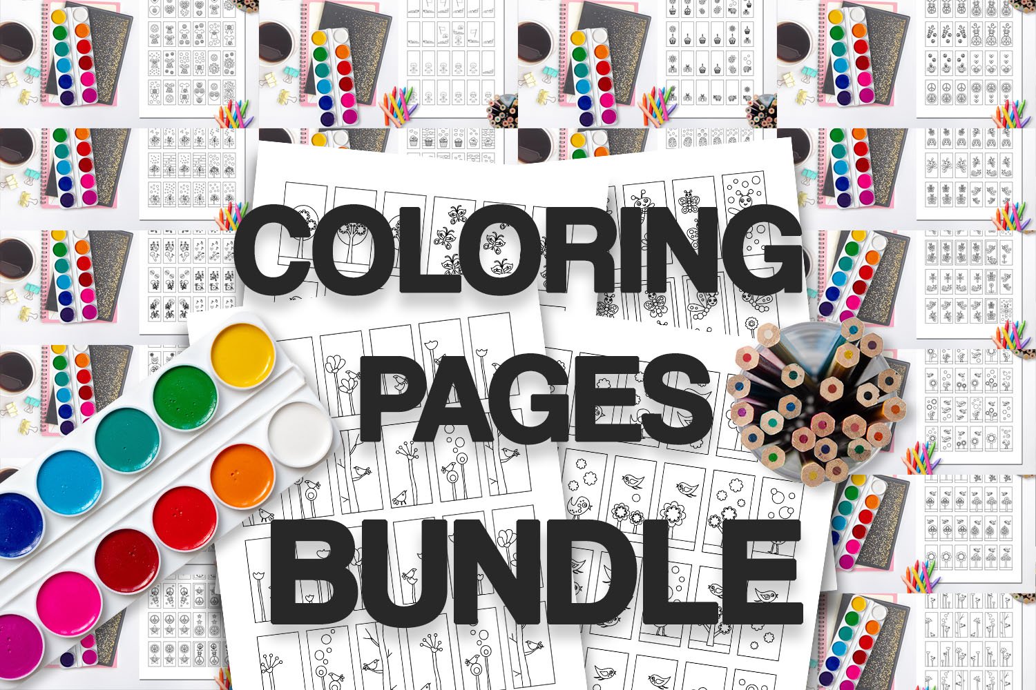 Printable coloring pages bundle domino tag size