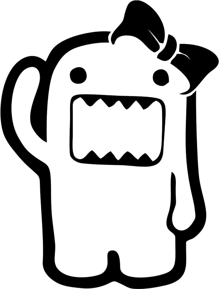 Domo kun girl tall black decal sticker for laptop car window tablet skateboard electronics