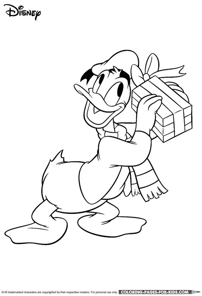 Disney christmas coloring page for kids