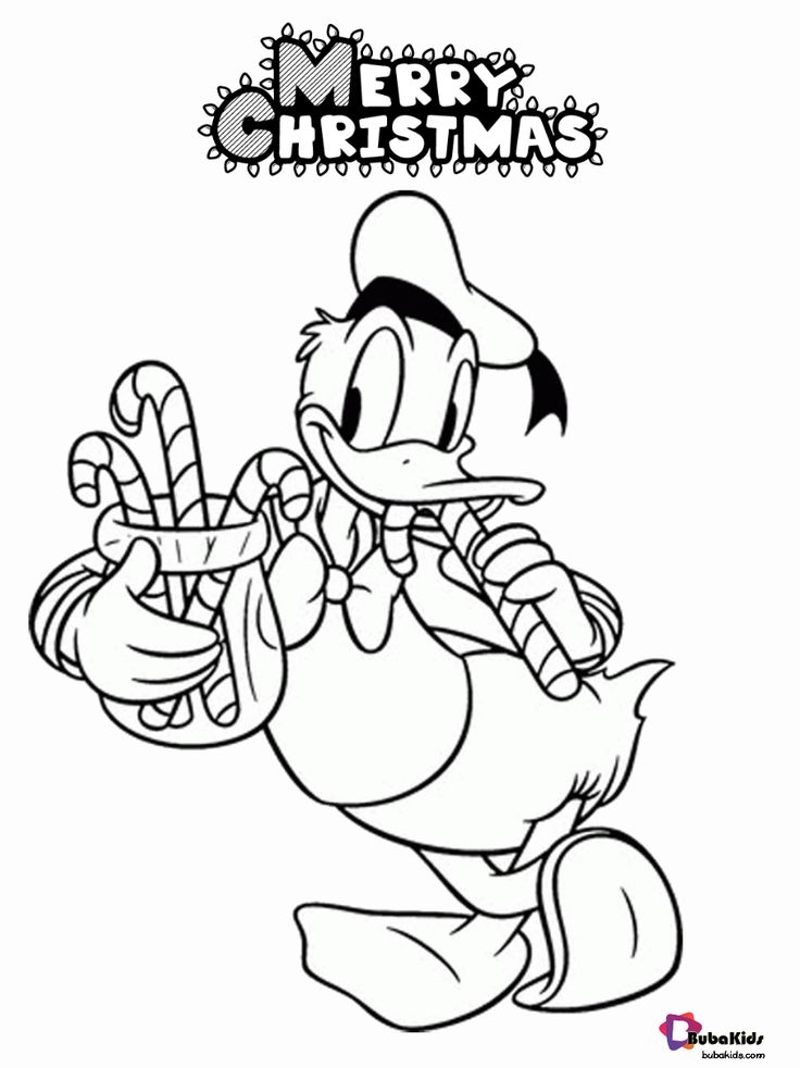 Free printable donald duck christmas coloring picture bubakids christmas colors donald duck christmas coloring pictures