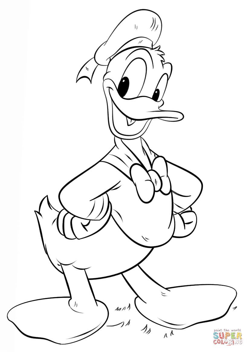 Donald duck coloring page free printable coloring pages
