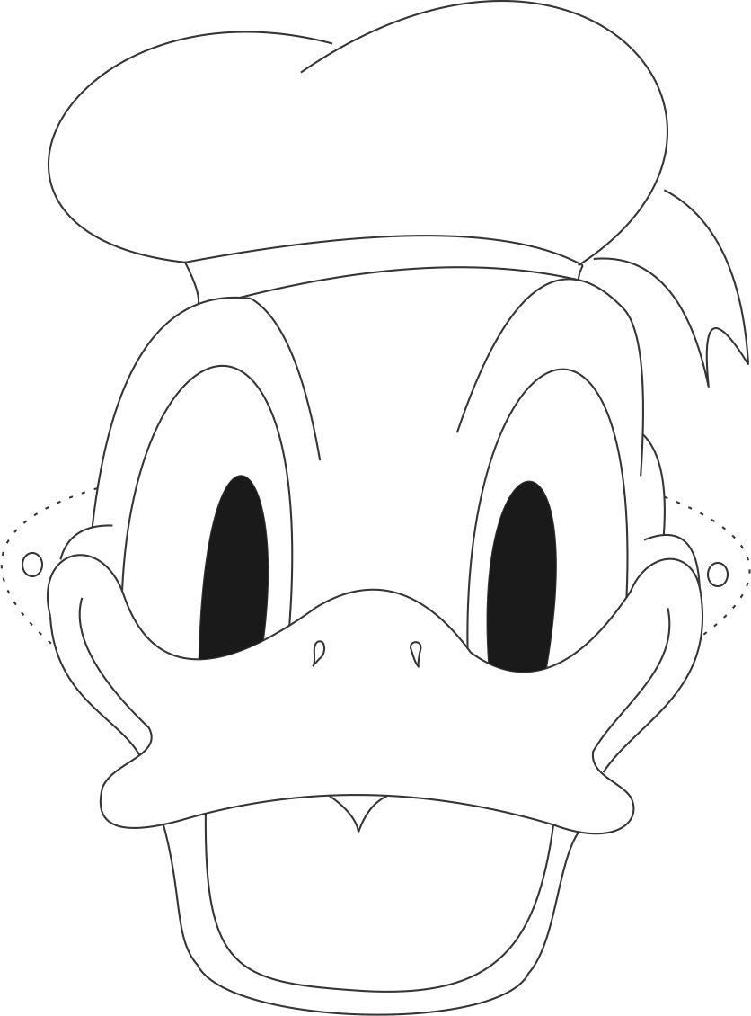 Donald mask prtable colorg page for kids duck mask donald duck donald duck party