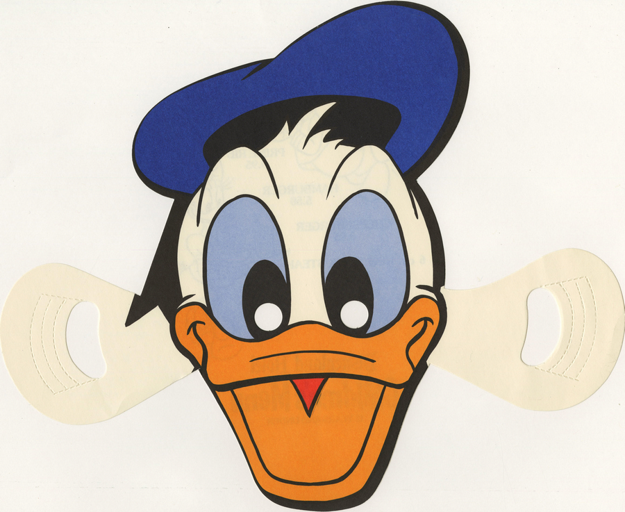 Disneyland hotel childrens menu donald duck mask