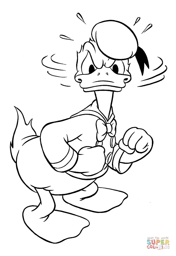 Angry donald duck coloring page free printable coloring pages