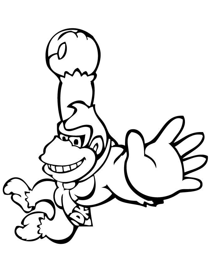 Donkey kong coloring pages