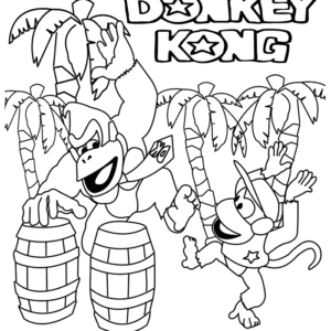 Donkey kong coloring pages printable for free download