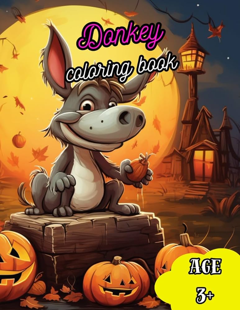 Donkey autumn coloring book friendly donkey coloring book for kids over age valentin serban books