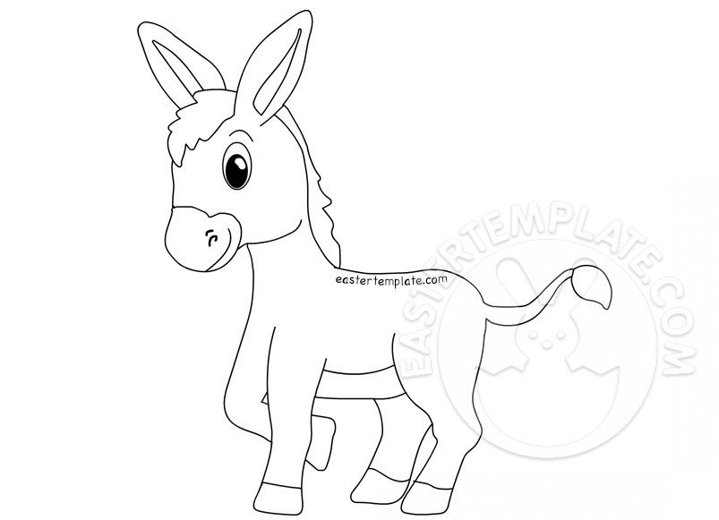 Easter donkey coloring page