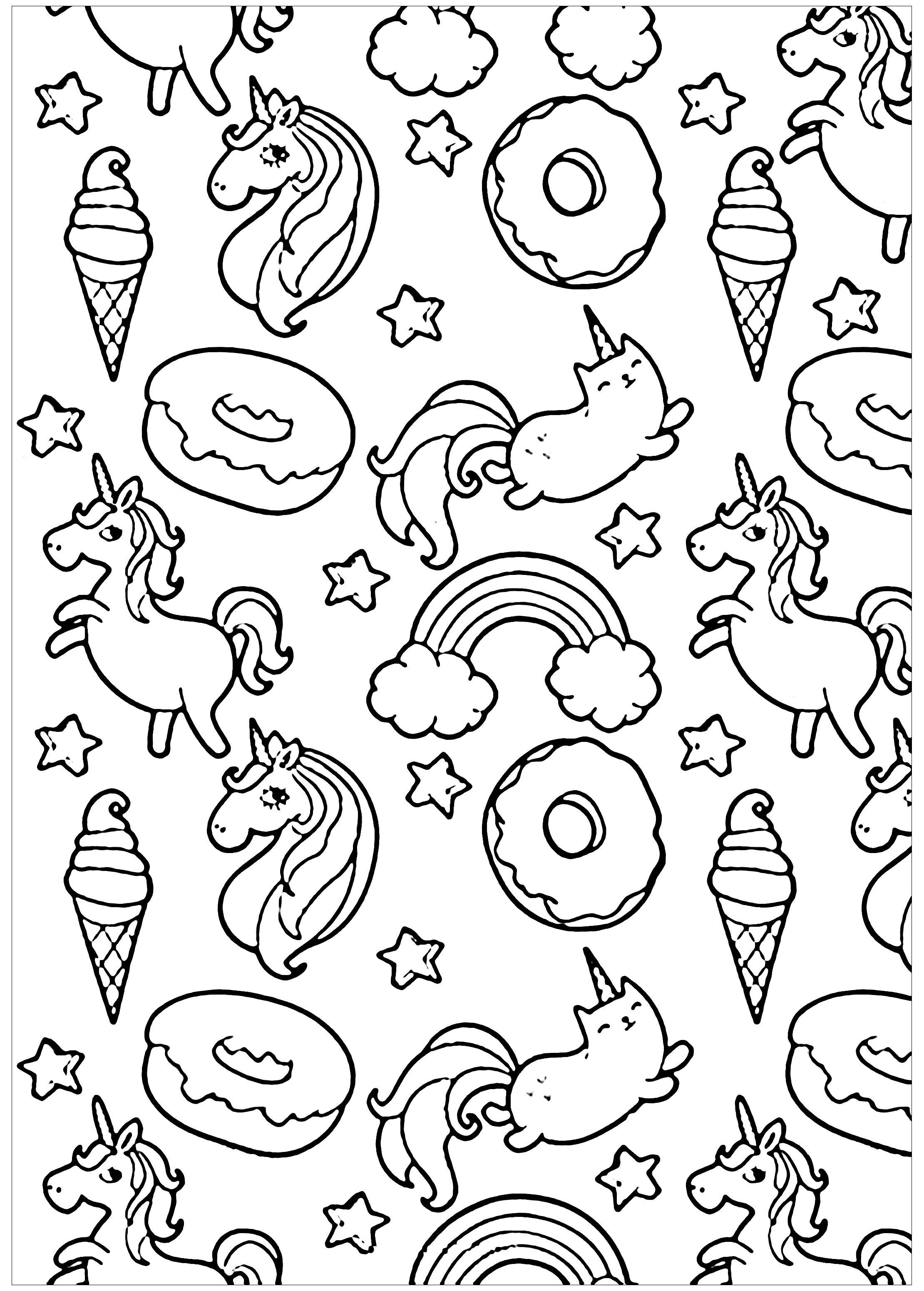 Pusheen donuts and unicorn