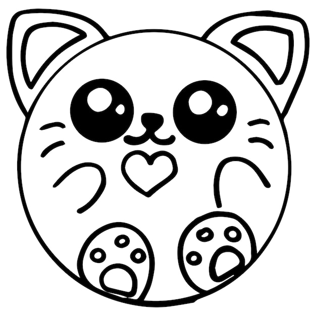Premium vector kids coloring pages cute cat donut character vector illustration eps and image