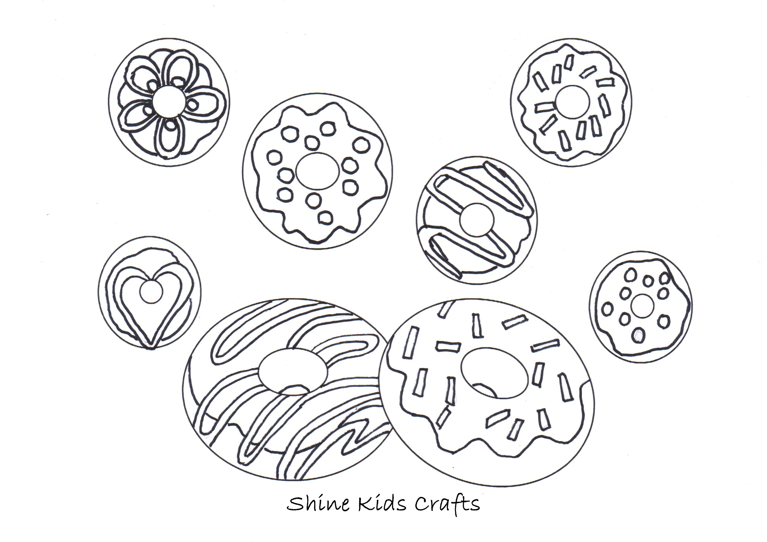 Free printable donut coloring calendar