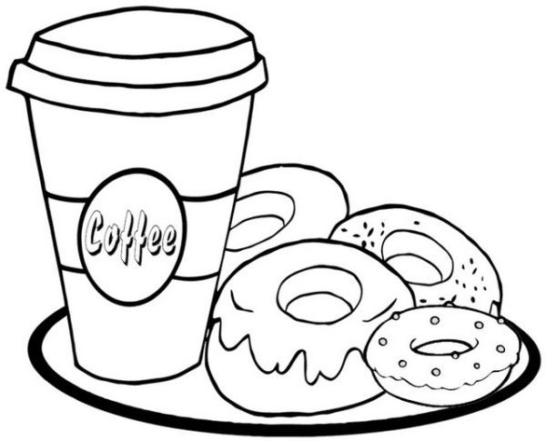 Yummy donuts coloring pages printable pdf
