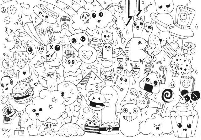Creative image of doodle art coloring pages