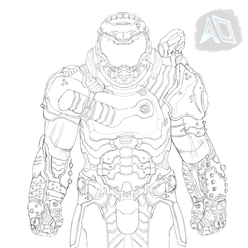 Fan art of doom eternal sketch by asrielover on