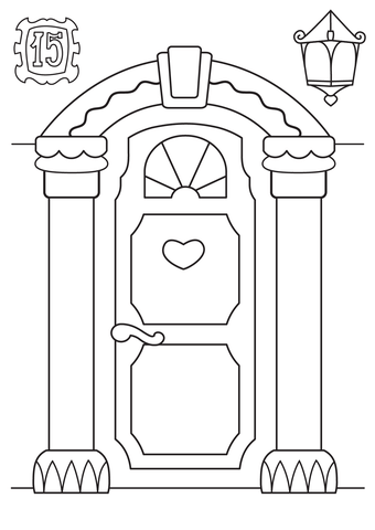 House entry door coloring page free printable coloring pages