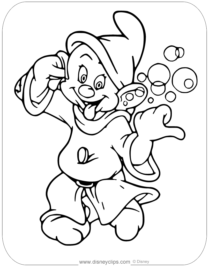 Snow white and the seven dwarfs coloring pages