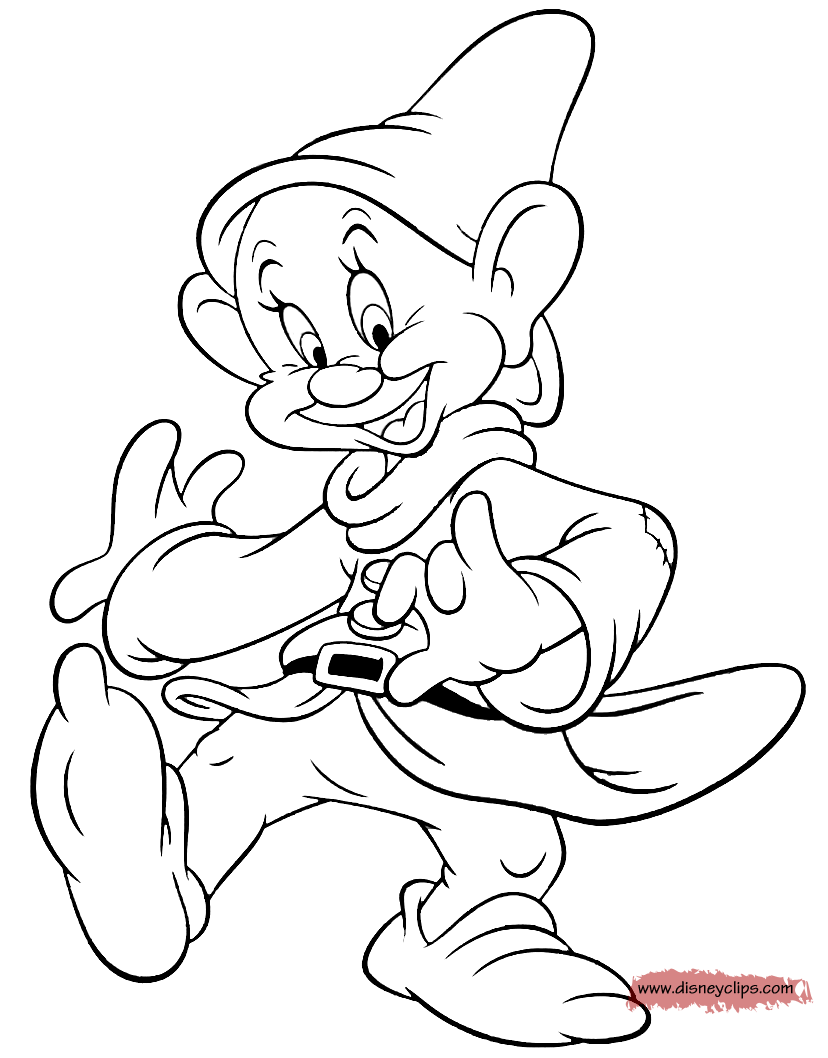 Snow white and the seven dwarfs coloring pages