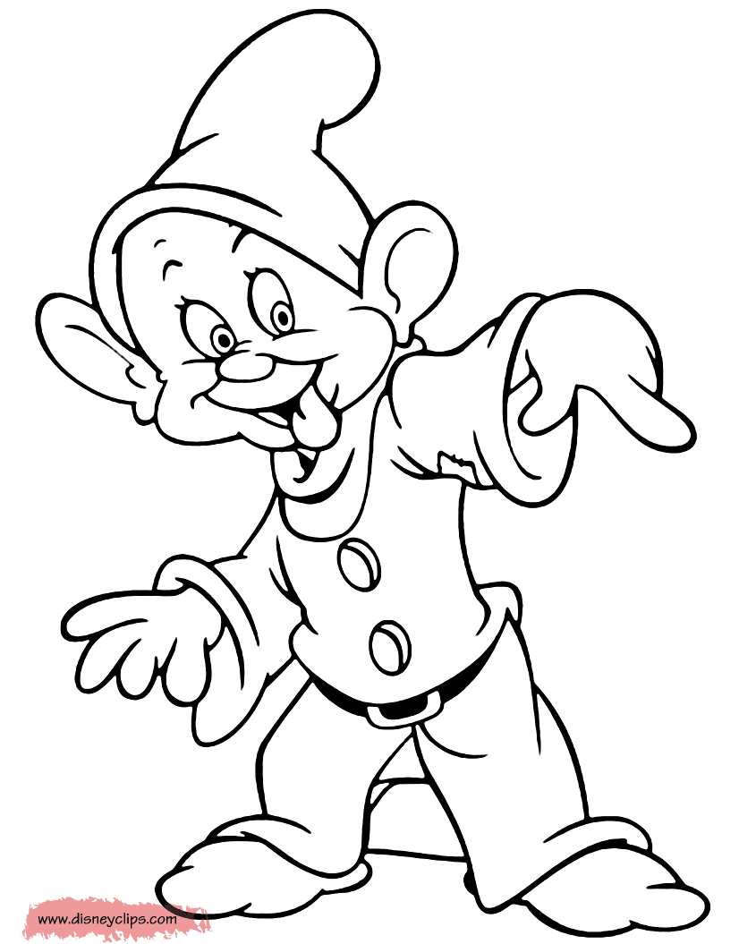 Seven dwarfs coloring pages printable for free download