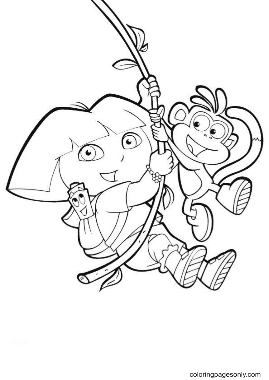 Dora the explorer coloring pages printable for free download