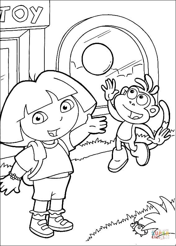 Playing with boot coloring page free printable coloring pages