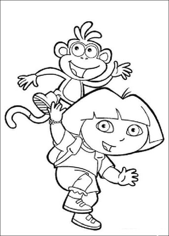 Dora with boots coloring page free printable coloring pages