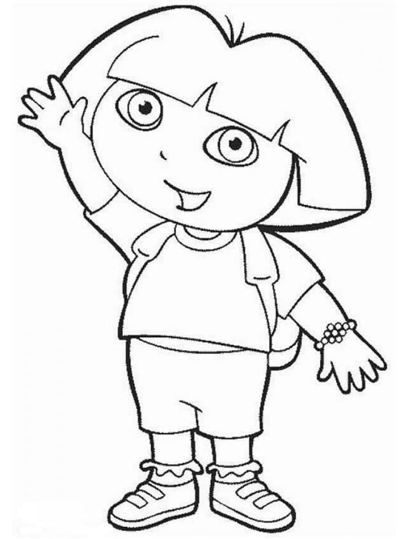 Friendly dora coloring page