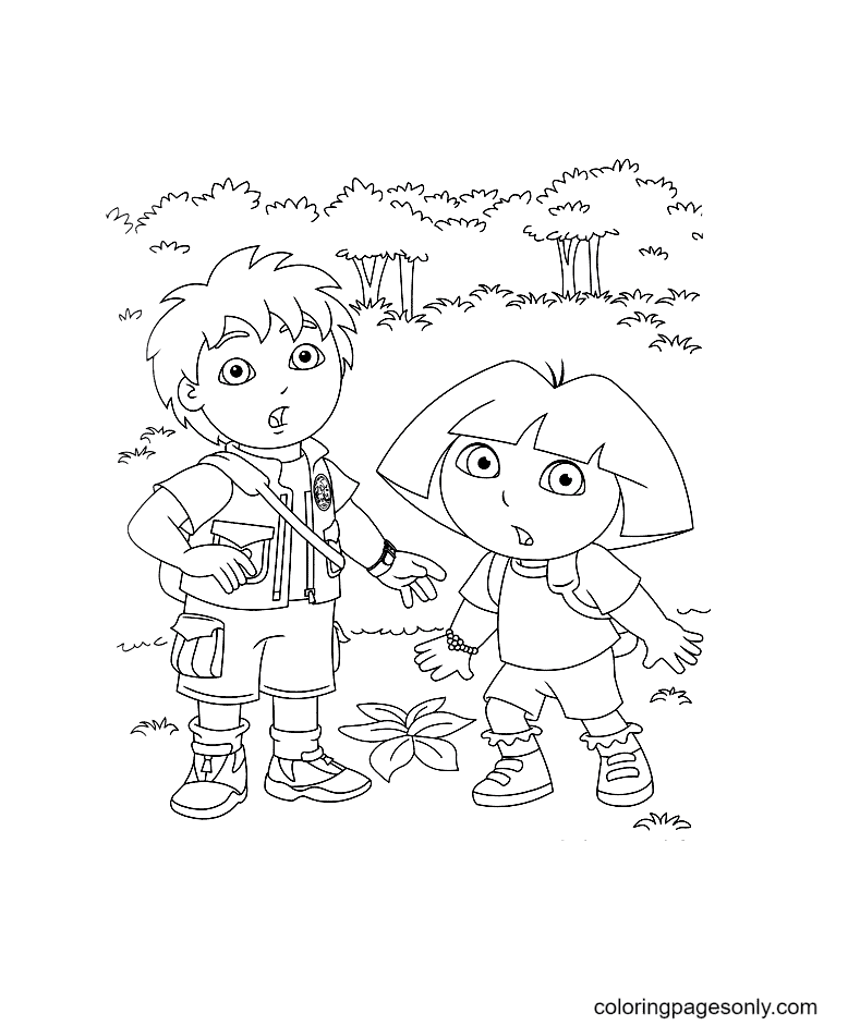 Dora the explorer coloring pages printable for free download