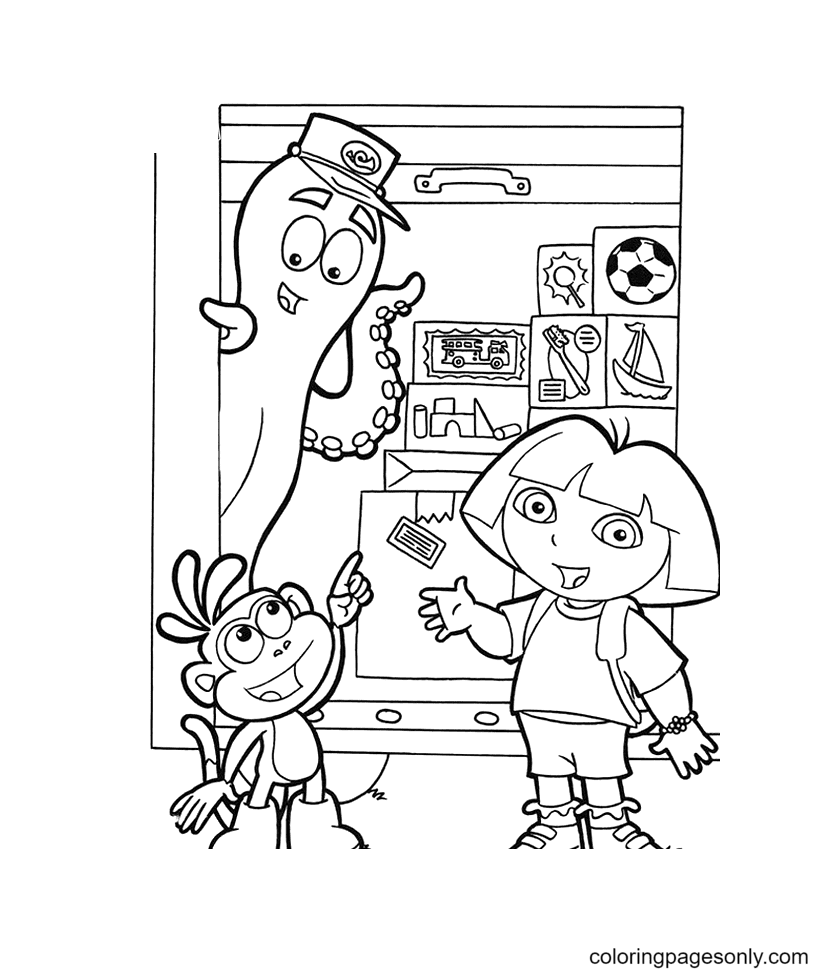 Dora the explorer coloring pages printable for free download