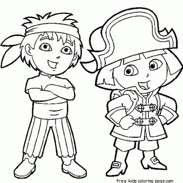 Printable dora the explorer diego coloring pages coloring pages pirate coloring pages free kids coloring pages dora coloring