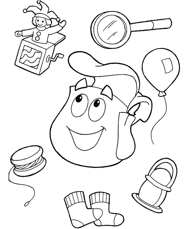 Print doras backpack coloring image