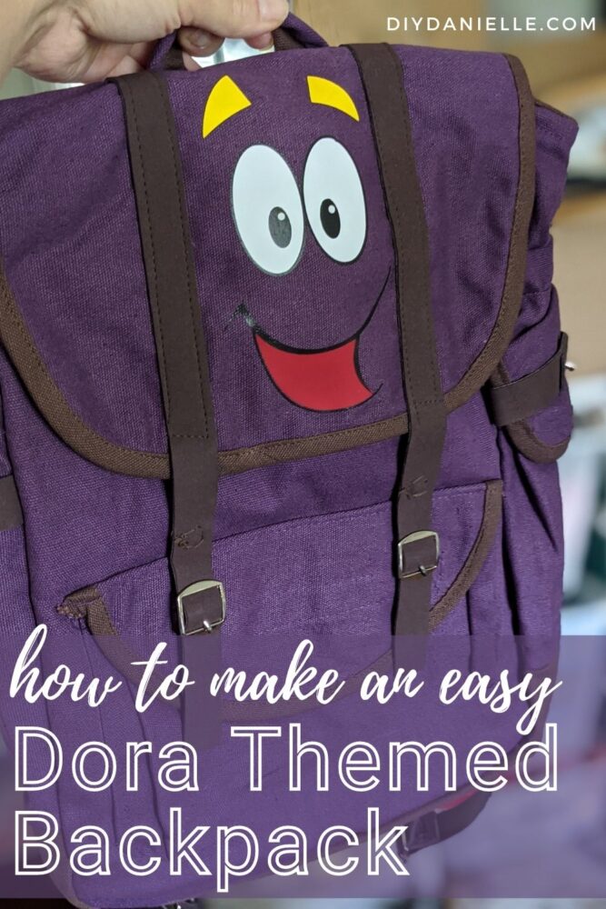 Diy dora the explorer themed backpack and water bottle