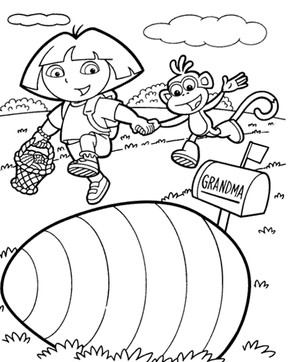 Dora boots printable coloring page